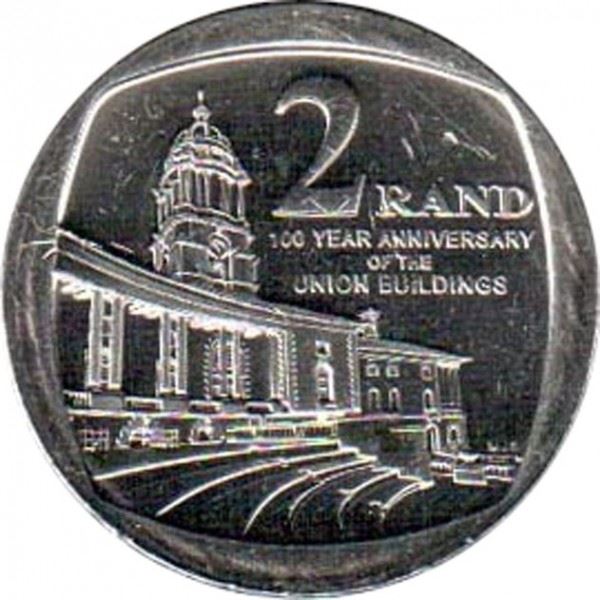 South Africa | 2 Rand Coin | Union Buildings | 100th Anniversary | Uc:100 | 2013