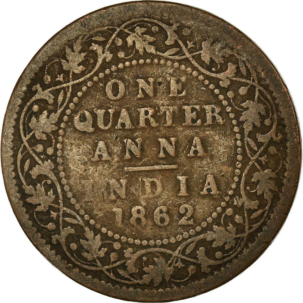 India - British | 1/4 Anna Coin | Queen Victoria | Km:467 | 1862 - 1876