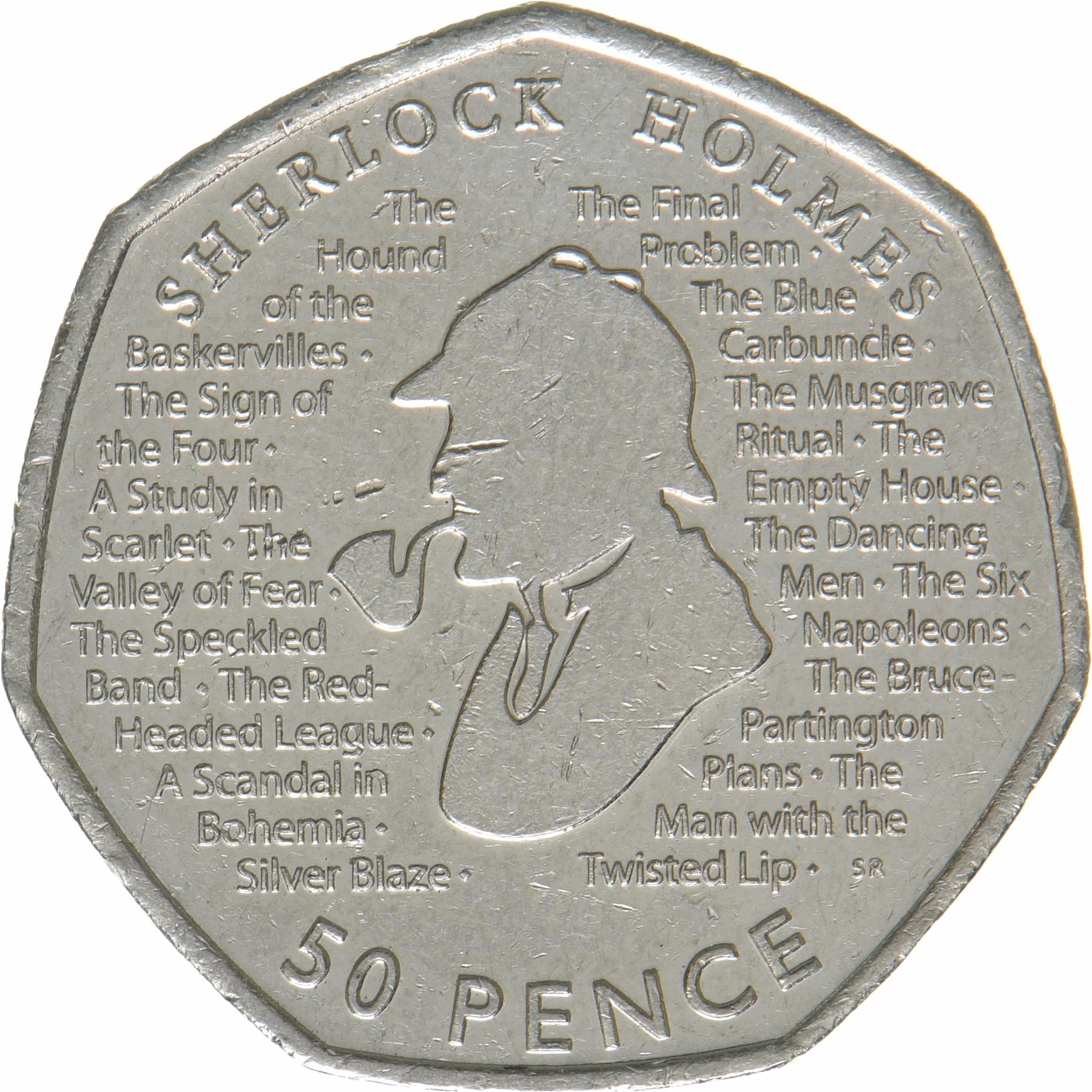 United Kingdom | 50 Pence Coin | Sherlock Holmes | KM:1717 | 2019