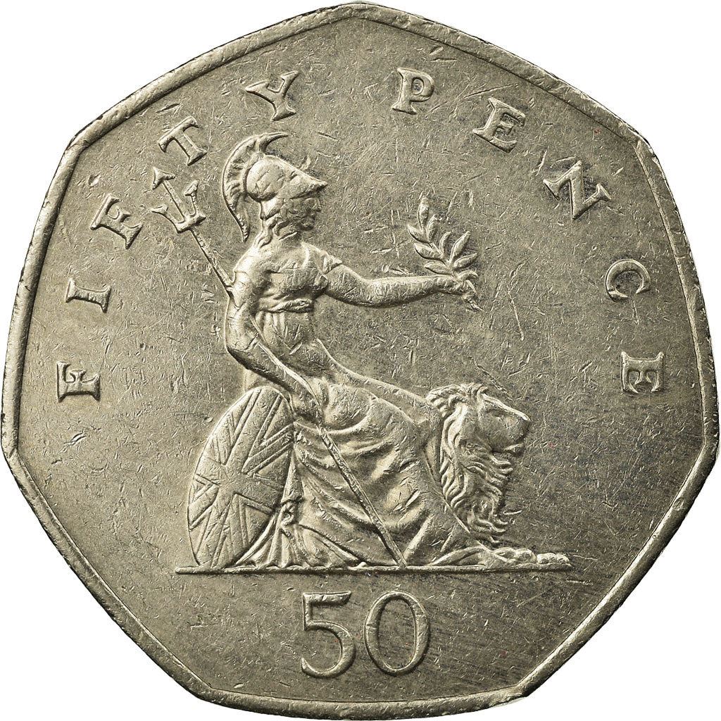 United Kingdom | 50 Pence Coin | Britannia | Km:991 | 1998 - 2009