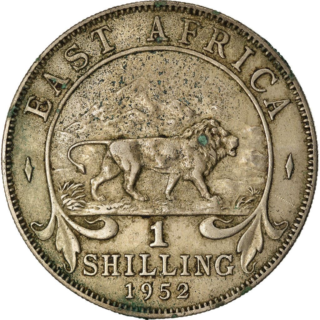 East Africa | 1 Shilling Coin | George VI | Lion | Mountains | Km:31 | 1948 - 1952