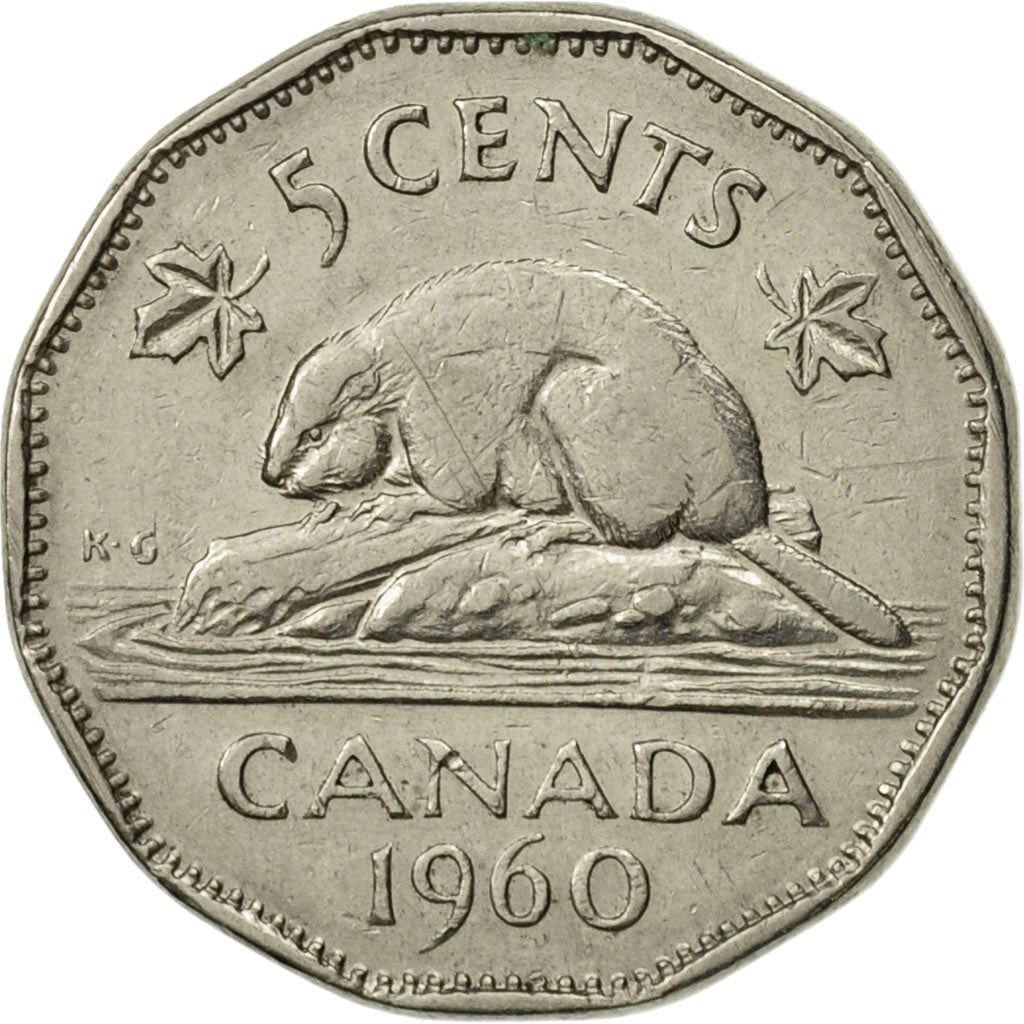 Canada | 5 Cents Coin | Nickel | 1st portrait | KM:50a | 1955-1962