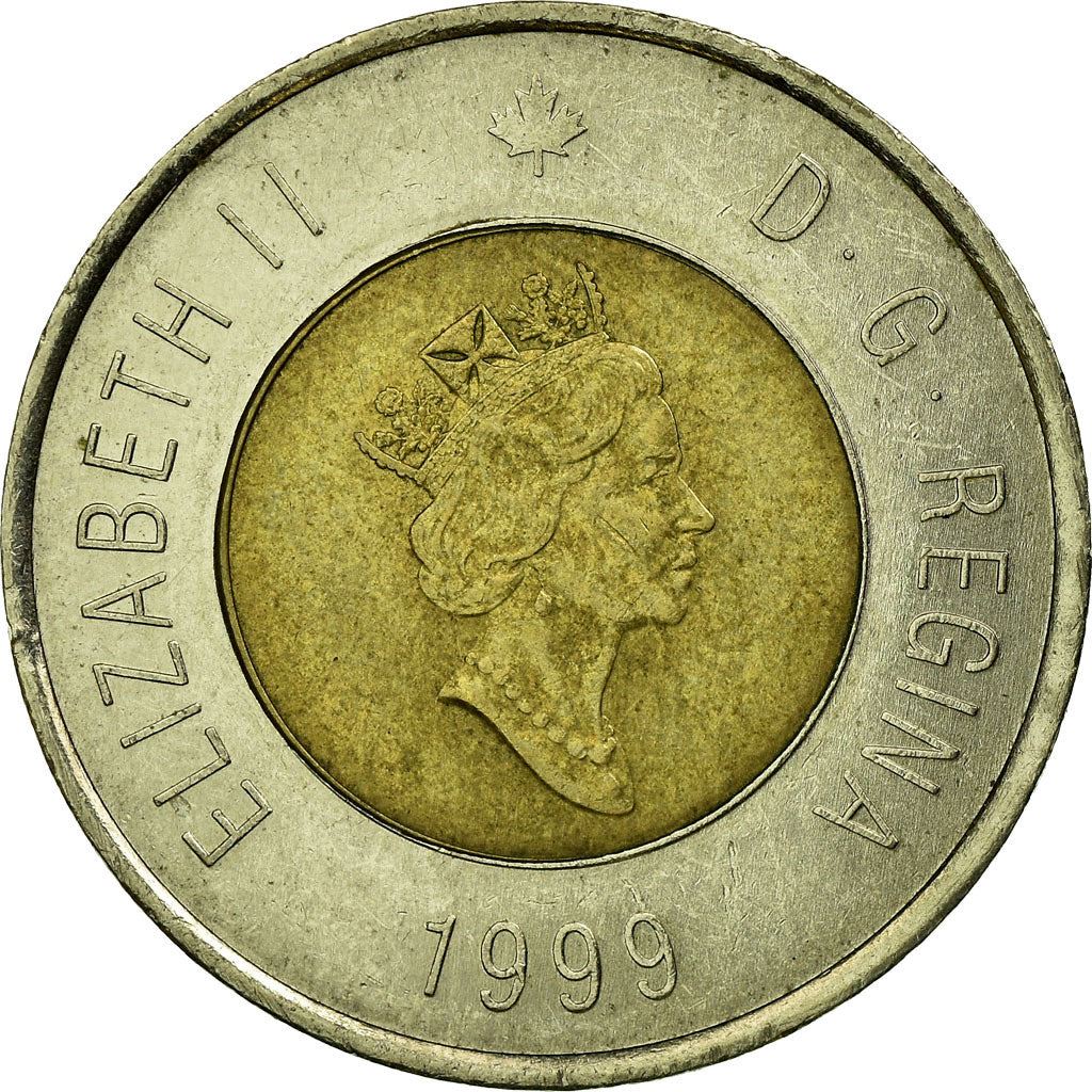Canadá | Moneda de 2 dólares | Tambores inuit | Bimetálica | KM:357 | 1999