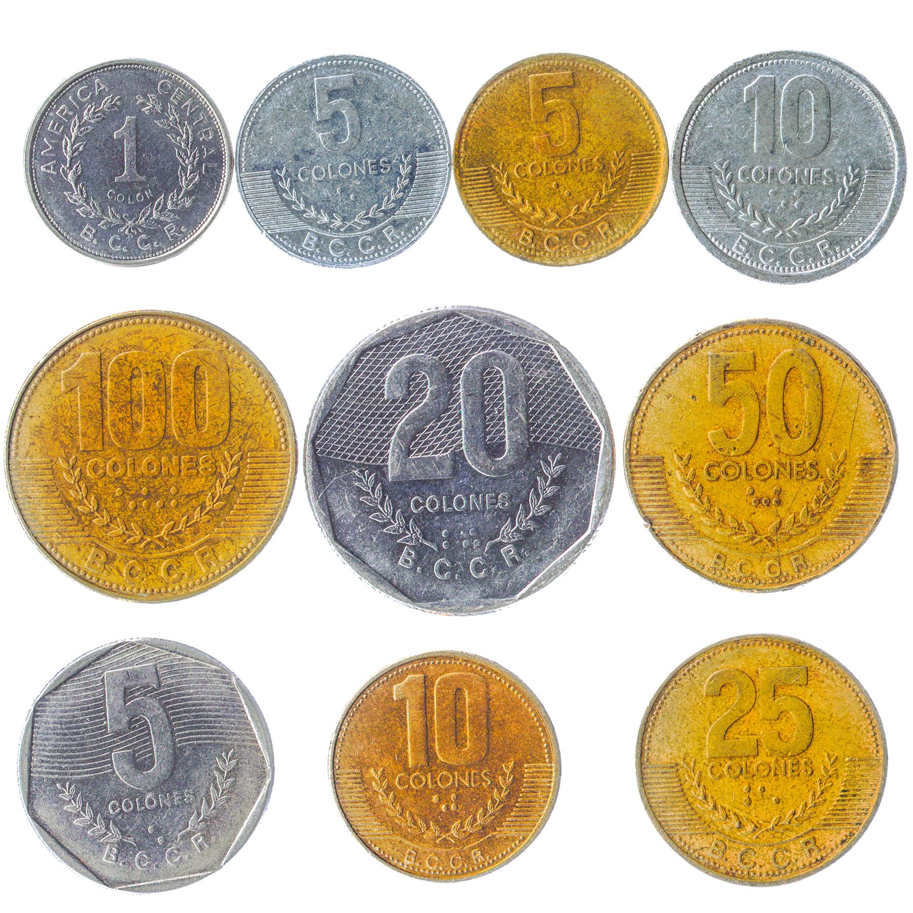 Costa Rica 10 Mixed Coins | 1951 - 2018