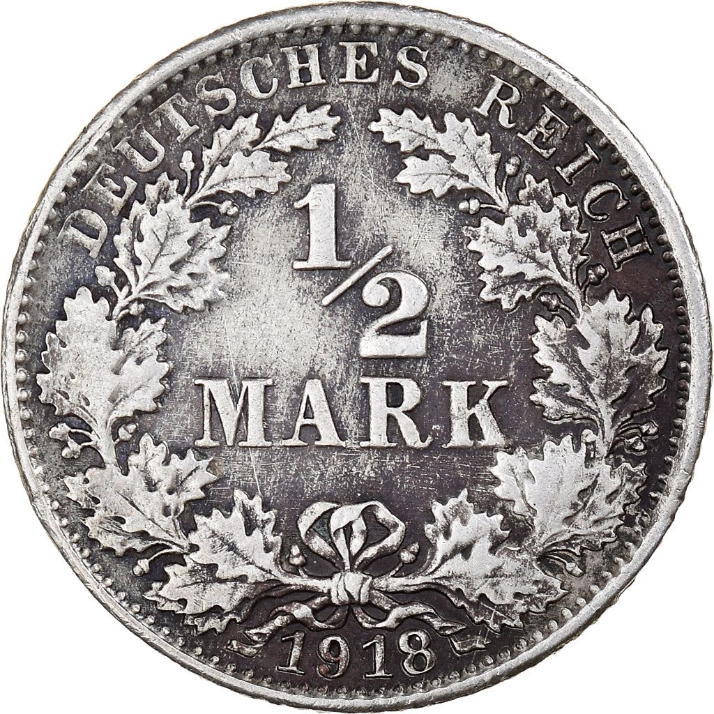 German Empire 1/2 Mark Coin | Deutsches Reich | Wilhelm II | Type 2 | KM17 | 1905 - 1919
