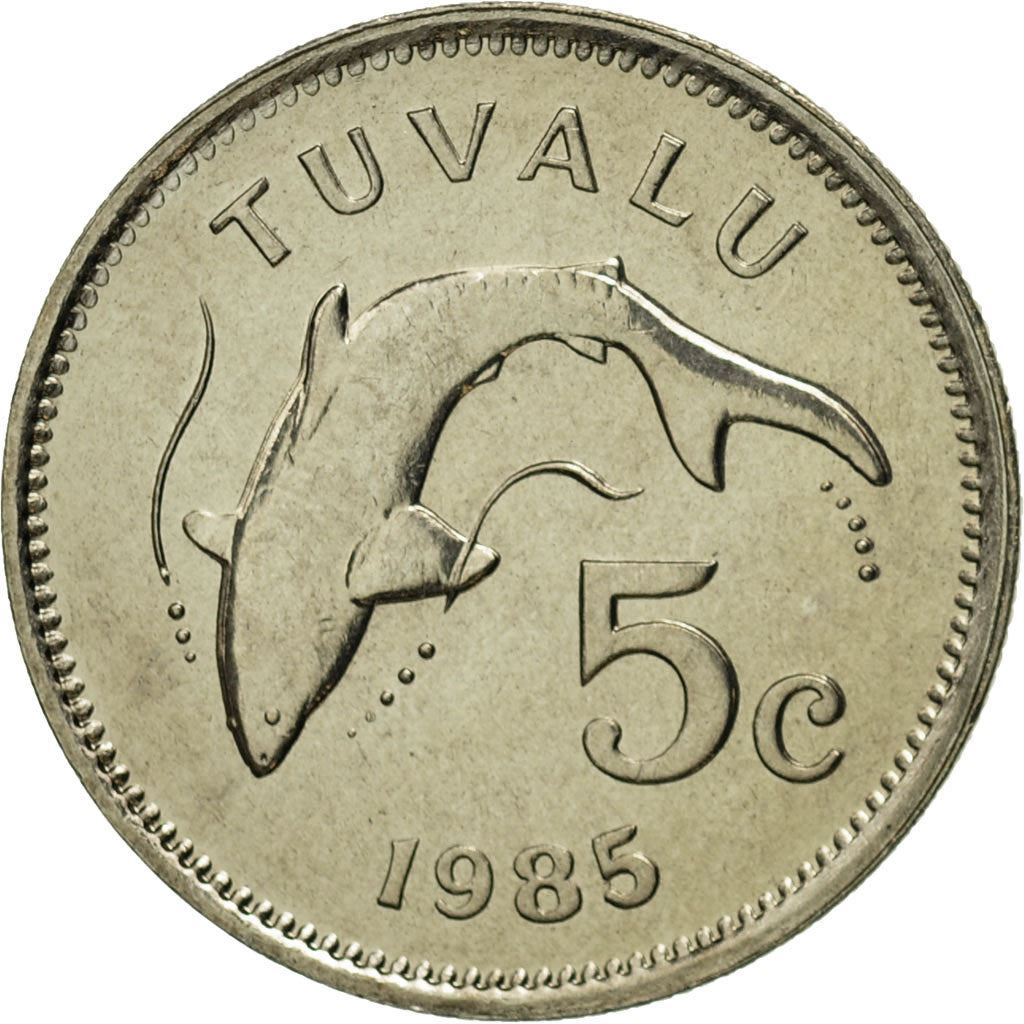 Tuvalu | 5 Cents Coin | Tiger shark | Km:3 | 1976 - 1985