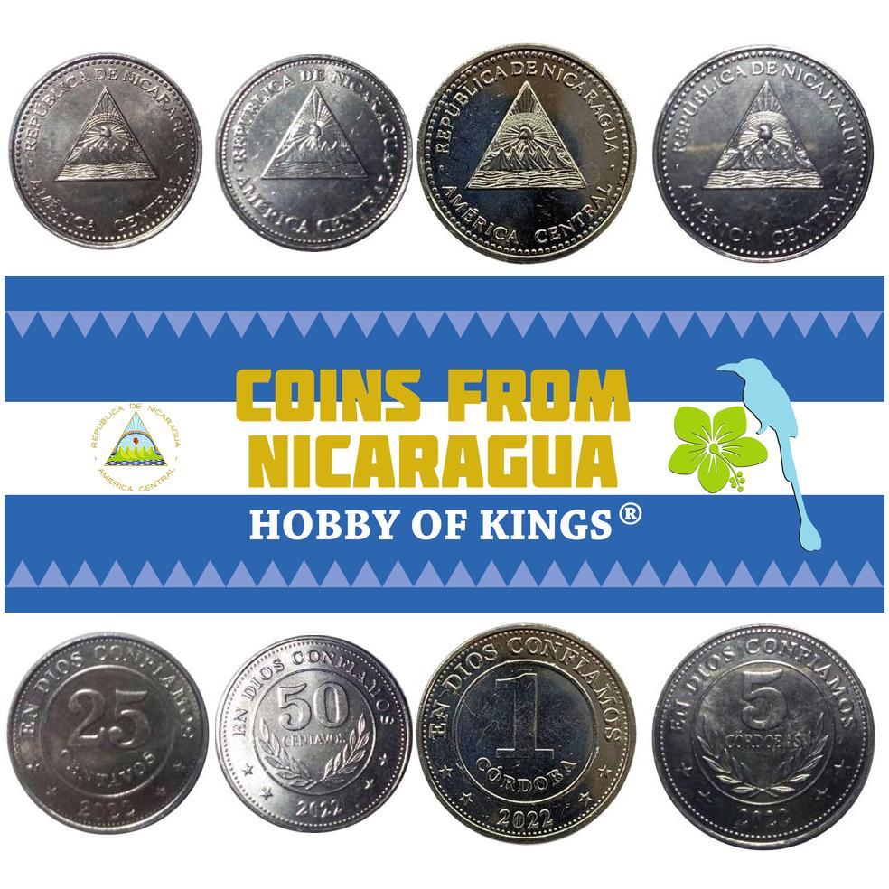 Nicaragua | 4 Møntsæt | 25 50 Centavos 1 Cordoba 5 Cordobas | 2022 - 2024