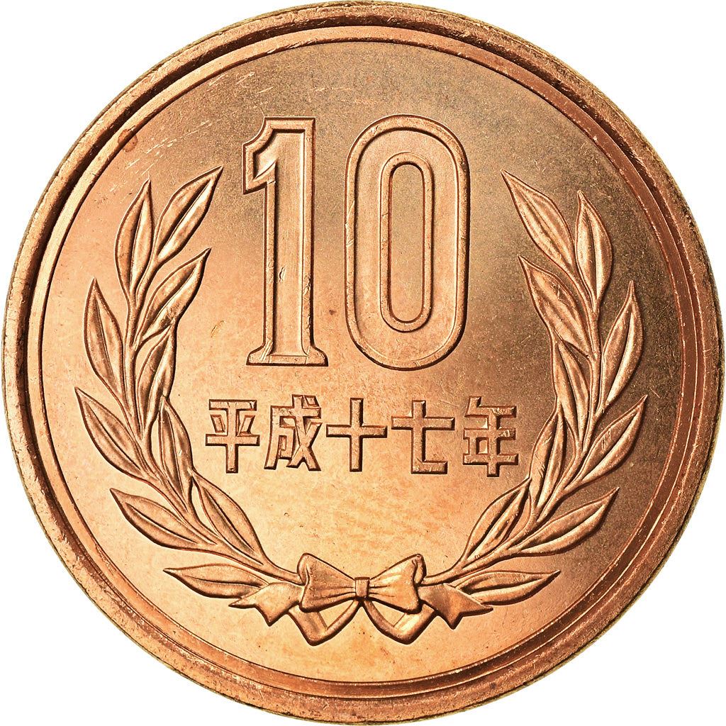 Japan | 10 Yen Coin | Phoenix Hall Temple | Wreath | Y:97, Jnda:02-9, Schön:74 | 1989 - 2019