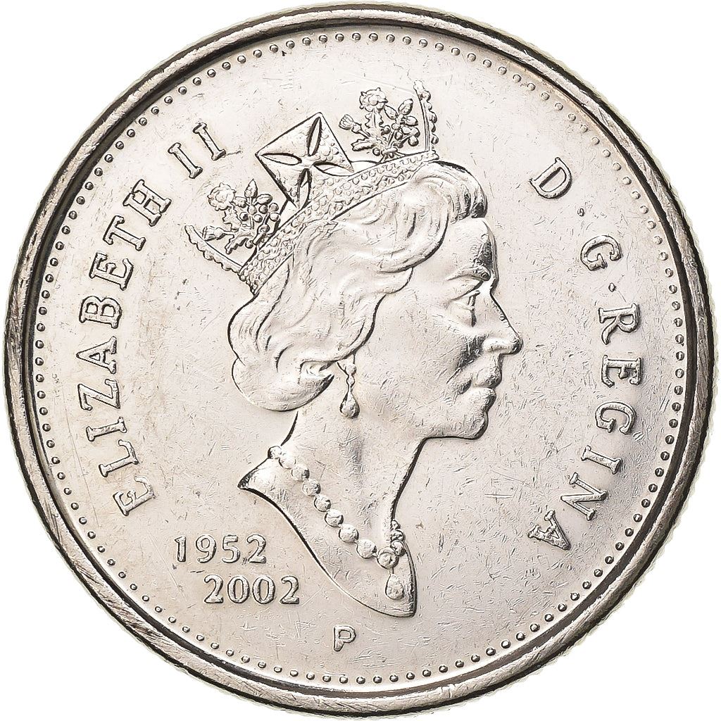 Canada | 25 Cents Coin | Nickel plated steel | Golden Jubilee | KM:448 | 2002