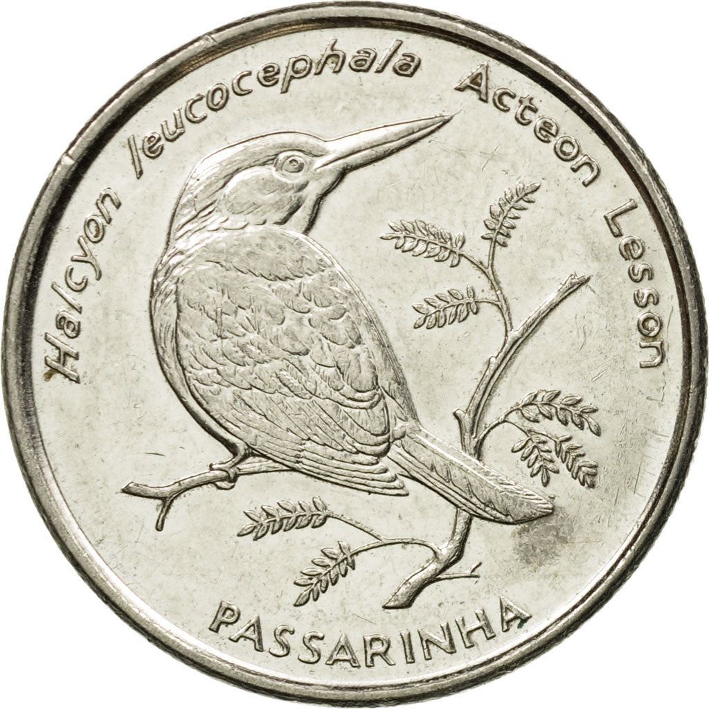 Cape Verde 10 Escudos Coin | Brown Headed Kingfisher | KM29 | 1994