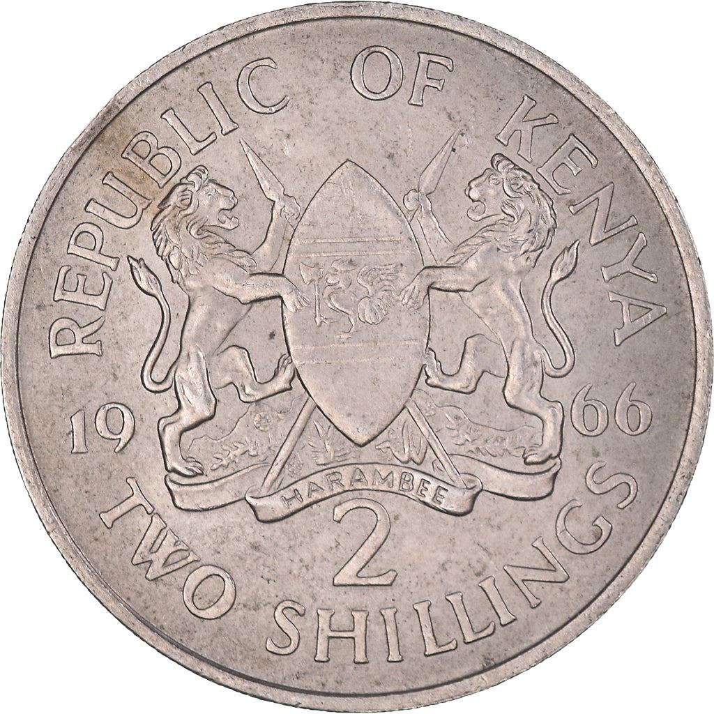 Kenya 2 Shillings Coin | KM6 | 1966 - 1968
