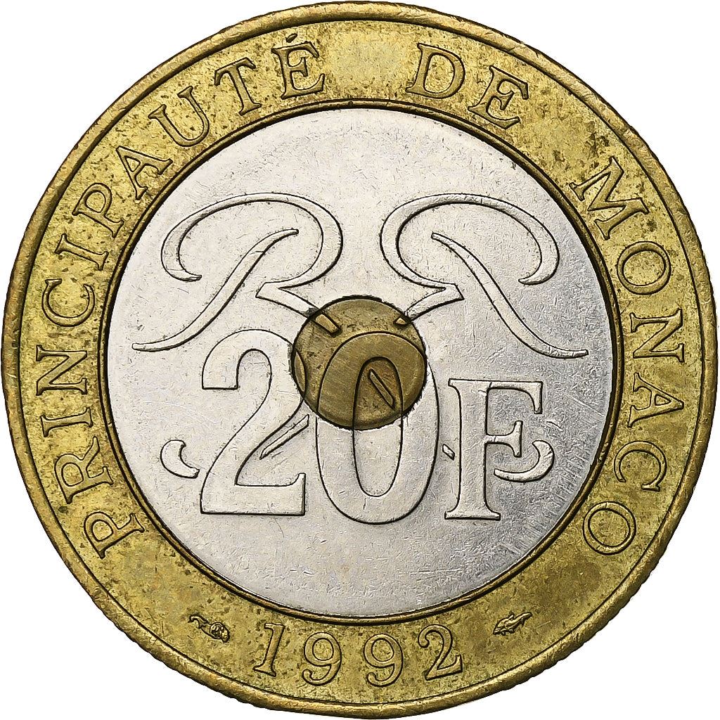 Monaco | 20 Francs Coin | Trimetallic | Palace | KM:165 | 1992-1997