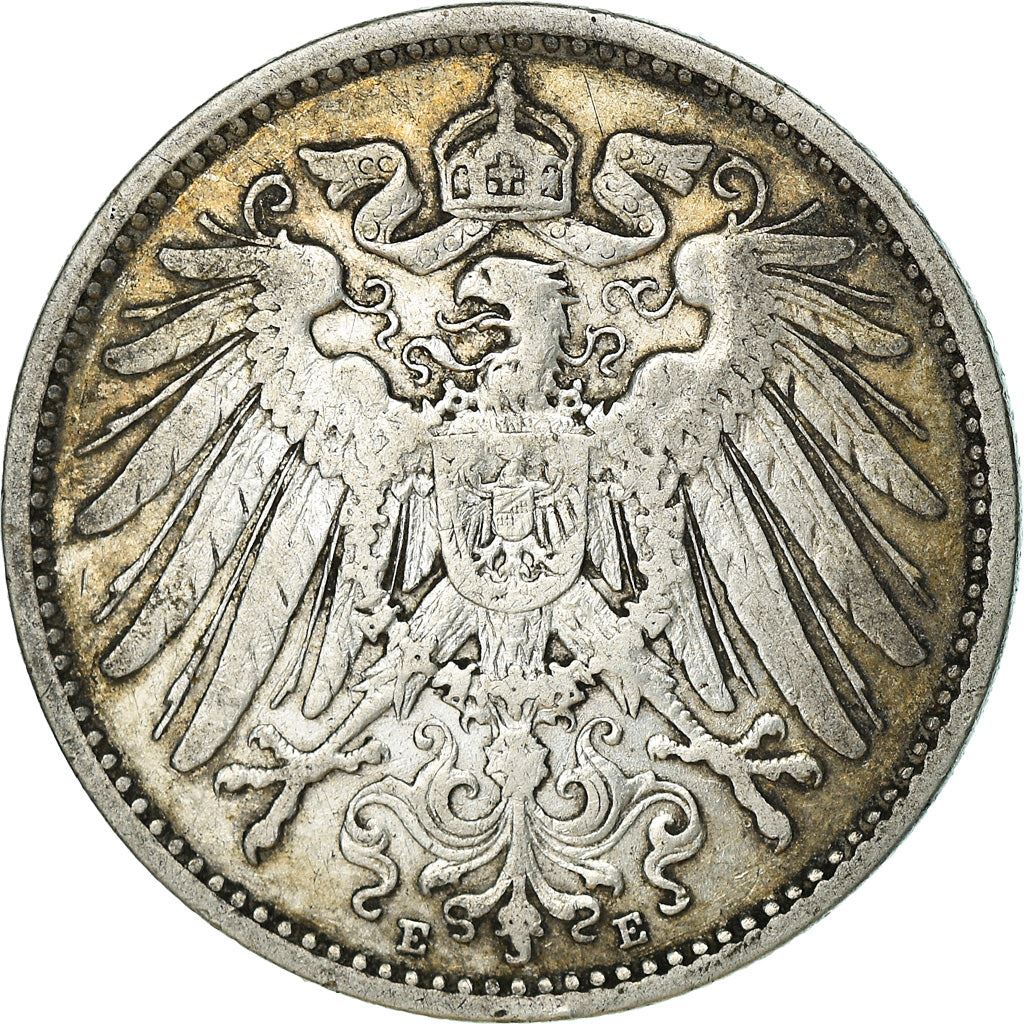 German Empire 1 Mark Coin | Deutsches Reich | Wilhelm II | Type 2 - Small Shield | KM14 | 1891 - 1916