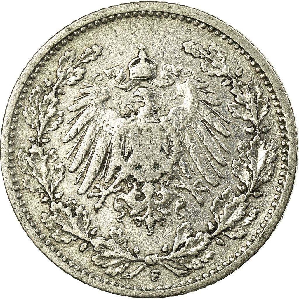 German Empire 1/2 Mark Coin | Deutsches Reich | Wilhelm II | Type 2 | KM17 | 1905 - 1919
