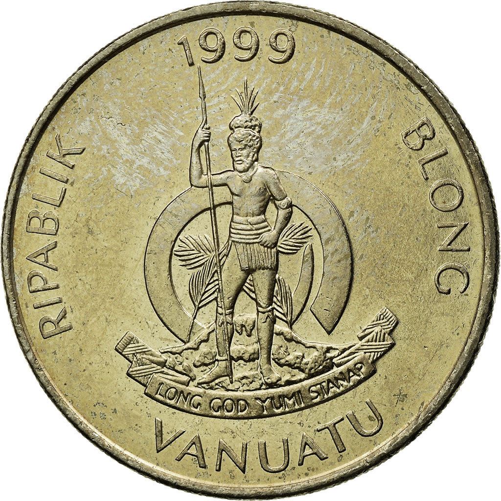 Vanuatu | 20 Vatu Coin | Melanesian Warrior | Coconut Crab | Km:7 | 1983 - 2010