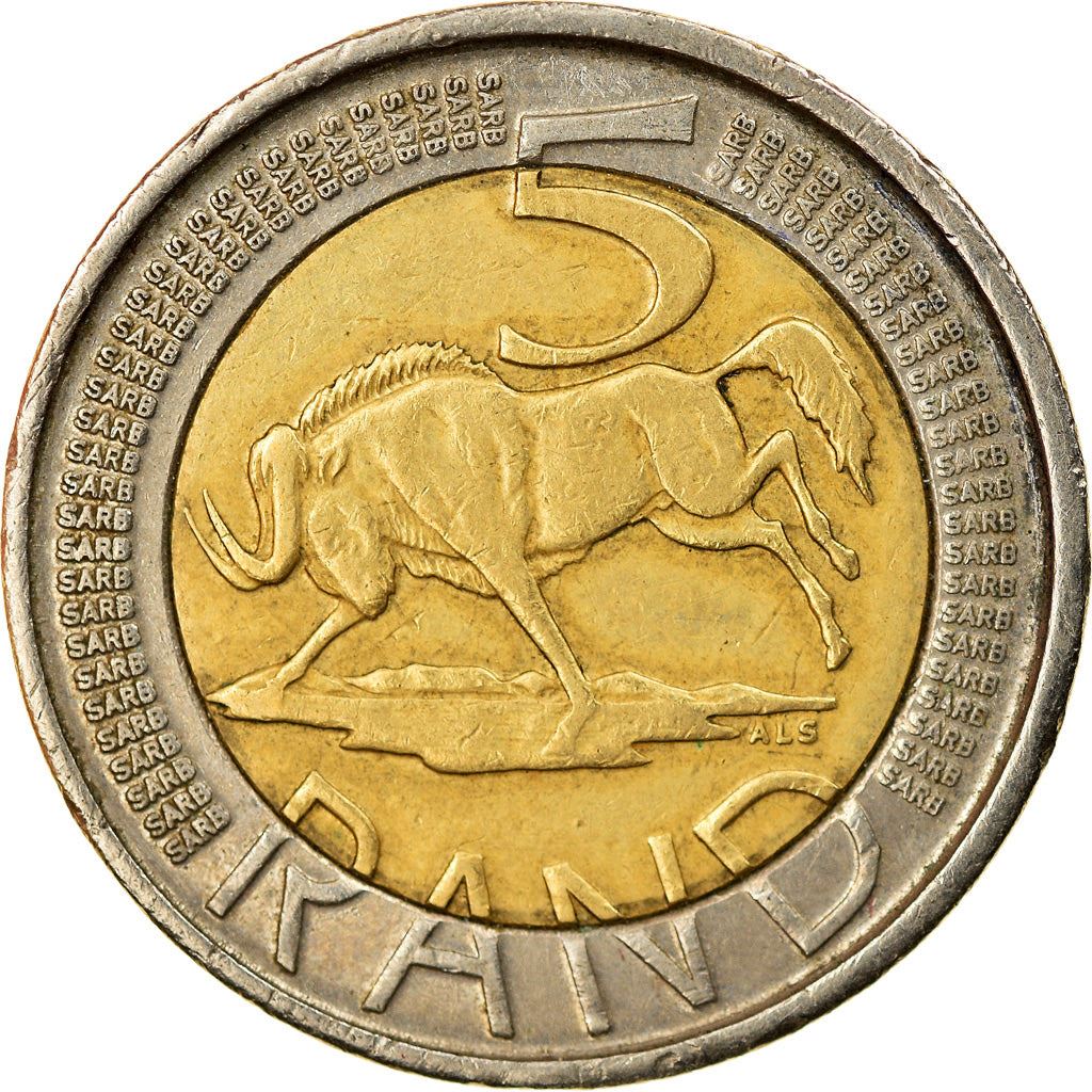 South Africa | 5 Rand Coin | Animals | Wildebeest | Gnu | Km:346 | 2007