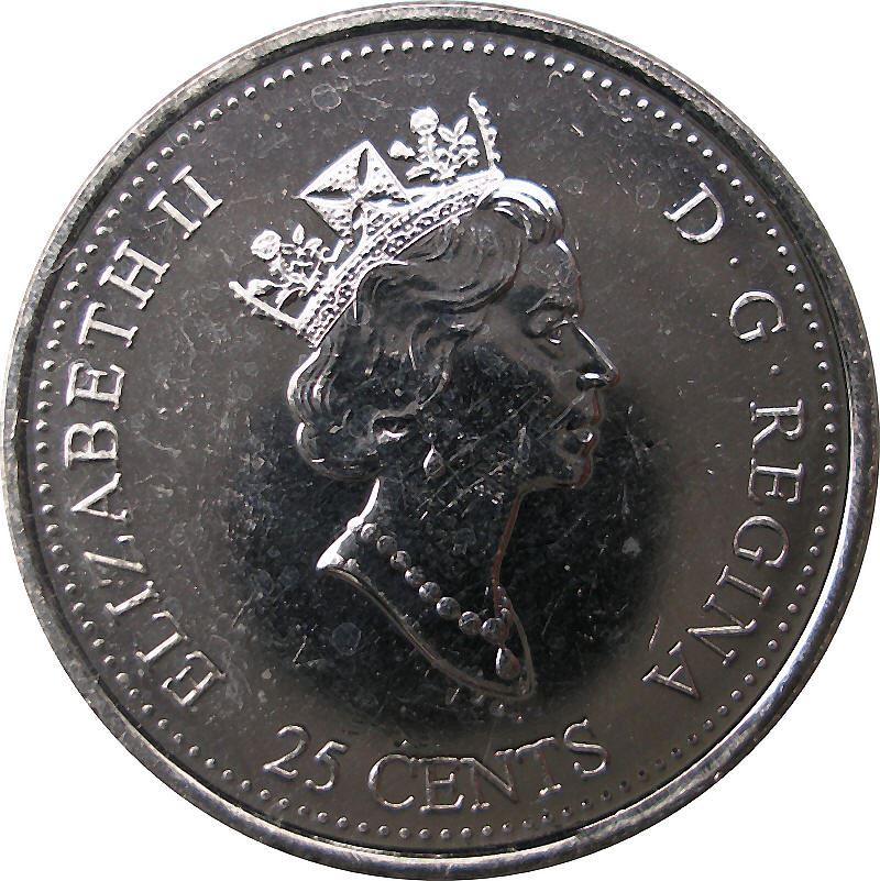 Canada | 25 Cents Coin | Geometrical Shapes | Nickel | KM:353 | 1999