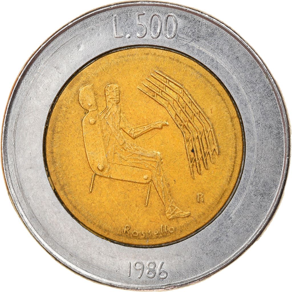 San Marino | 500 Lire Coin | Man with Computer | Km:195 | 1986