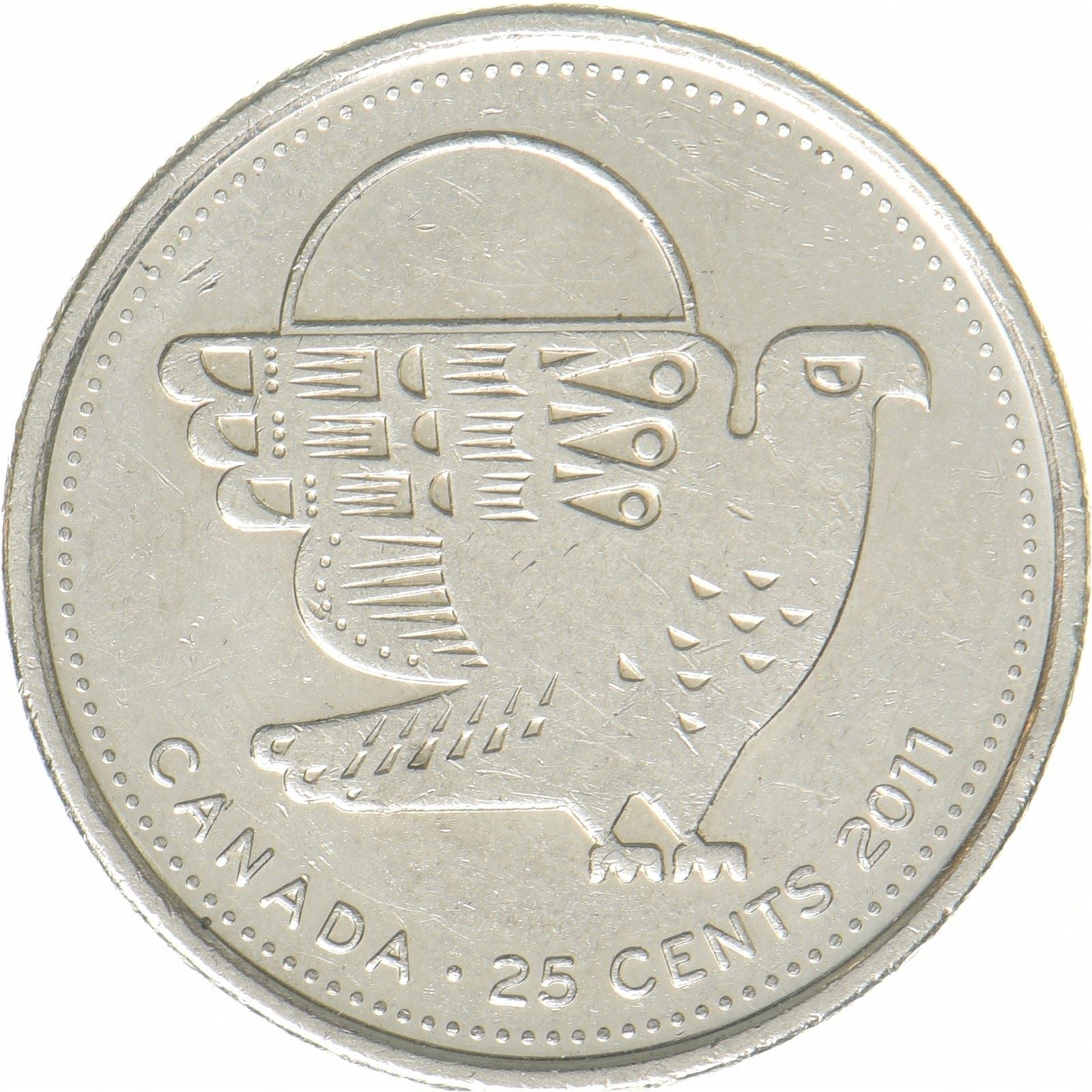 Kanada | 25-Cent-Münze | Wanderfalke | Nickelbeschichteter Stahl | KM:1169 | 2011