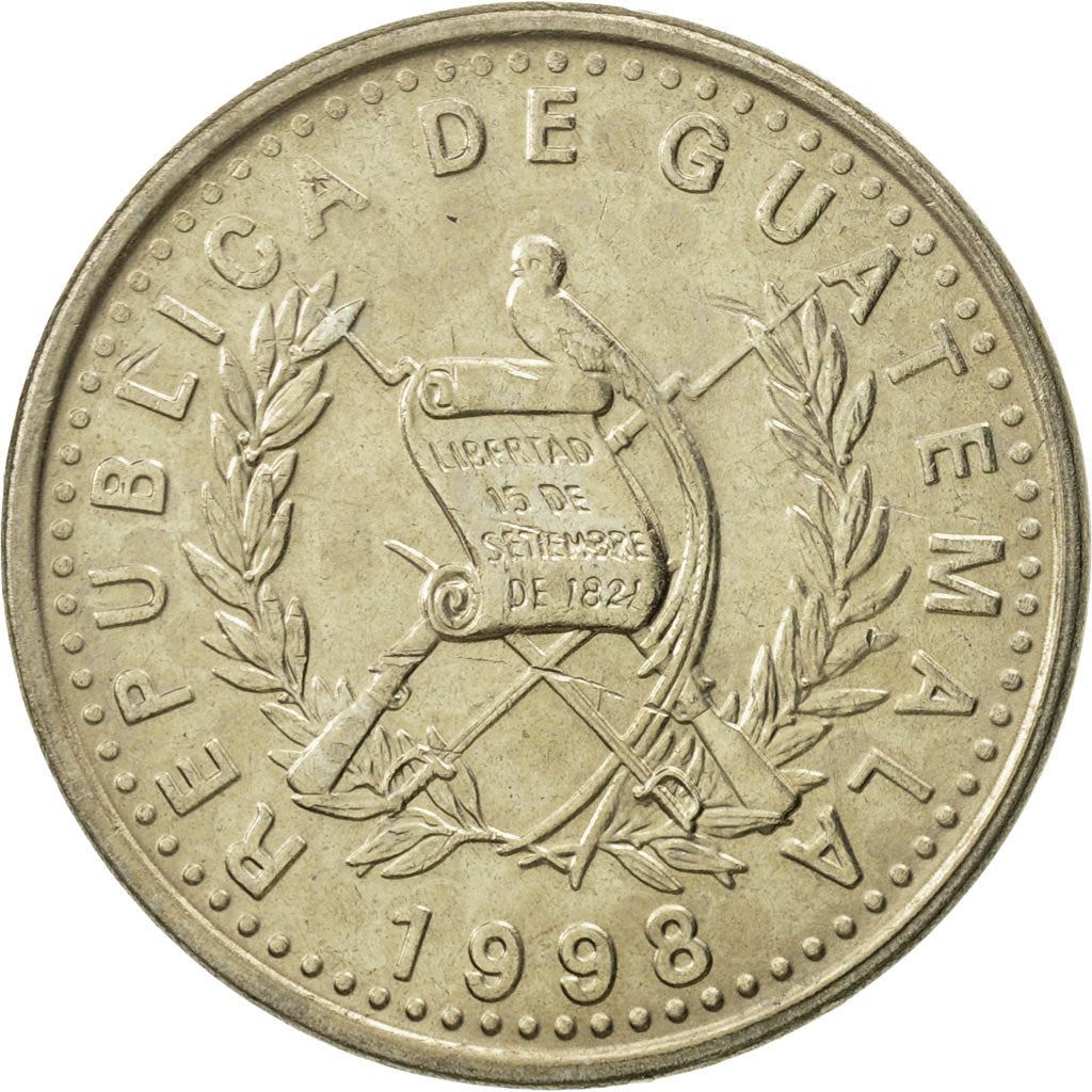 Guatemala | Pièce de 25 centavos | Buste indigène | Km:278 | 1977 - 2000