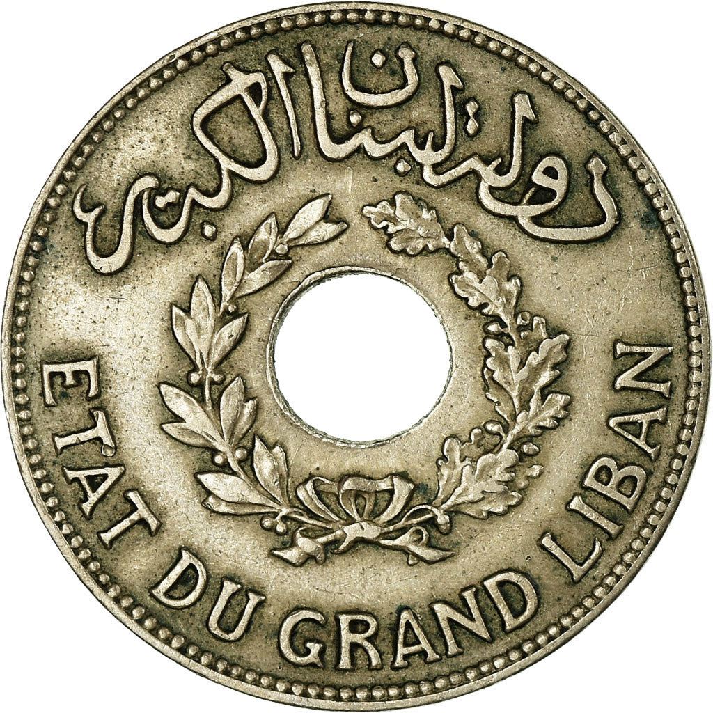 Lebanon | 1 Ghirsh / Piastre Coin | Lion heads | Km:3 | 1925 - 1936