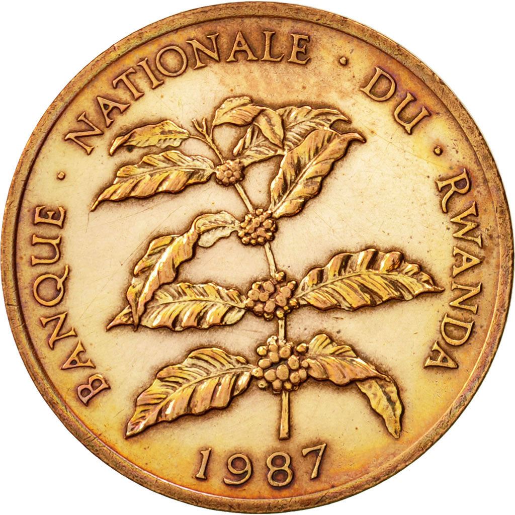 Rwanda | 5 Francs Coin | Coffee Plant | Km:13 | 1974 - 1987