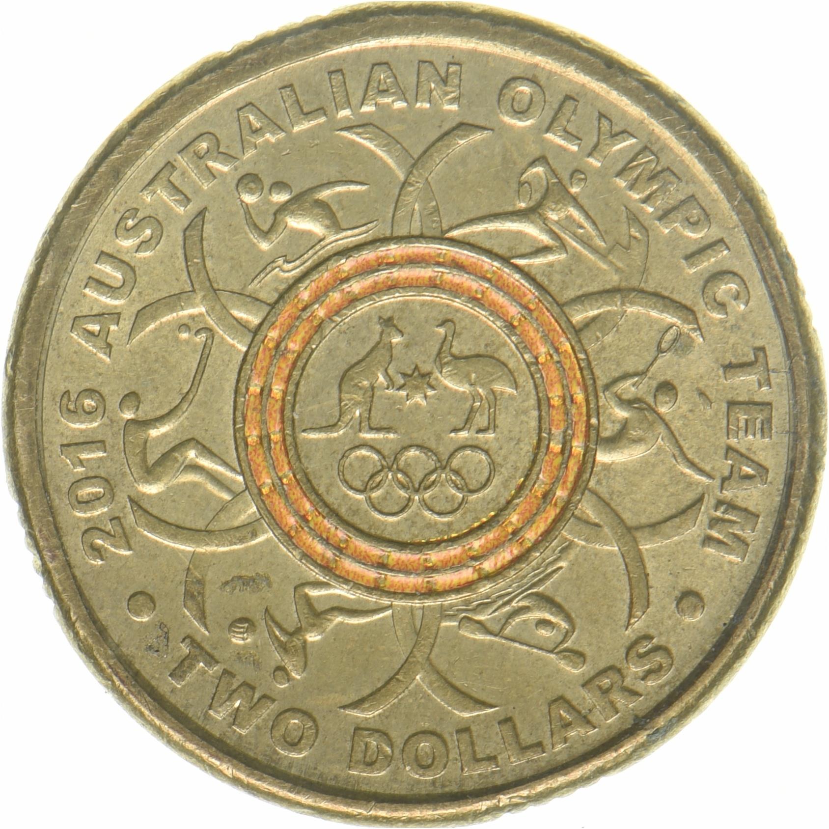 Australia | 2 Dollars Coin | Australian Olympic Team | KM:3264 | 2016