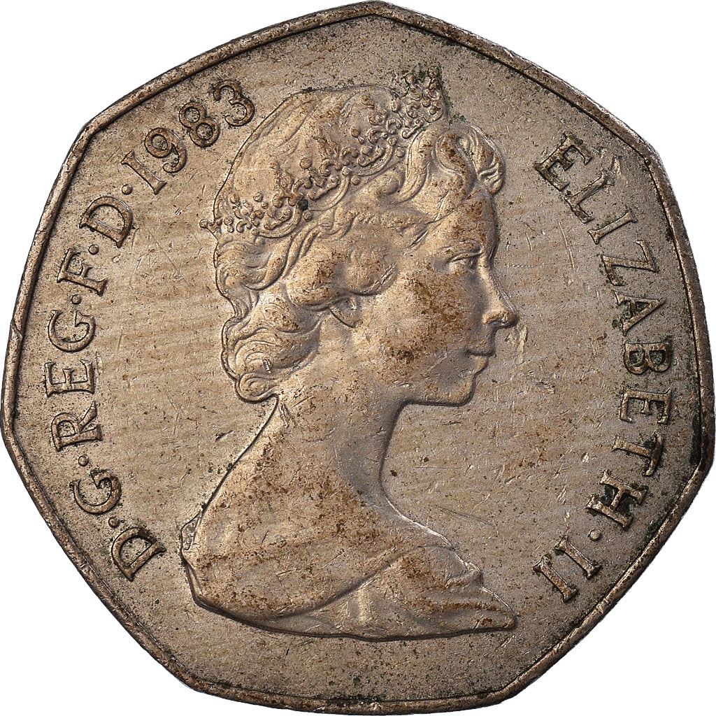 United Kingdom | 50 Pence Coin | Britannia | Km:932 | 1982 - 1984