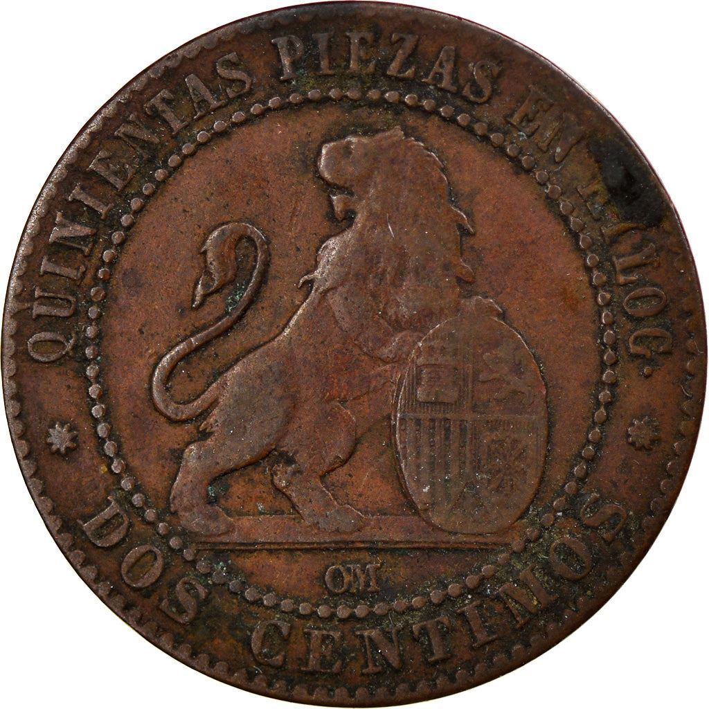 Spain 2 Centimos Coin | Provisional Government | KM661 | 1870