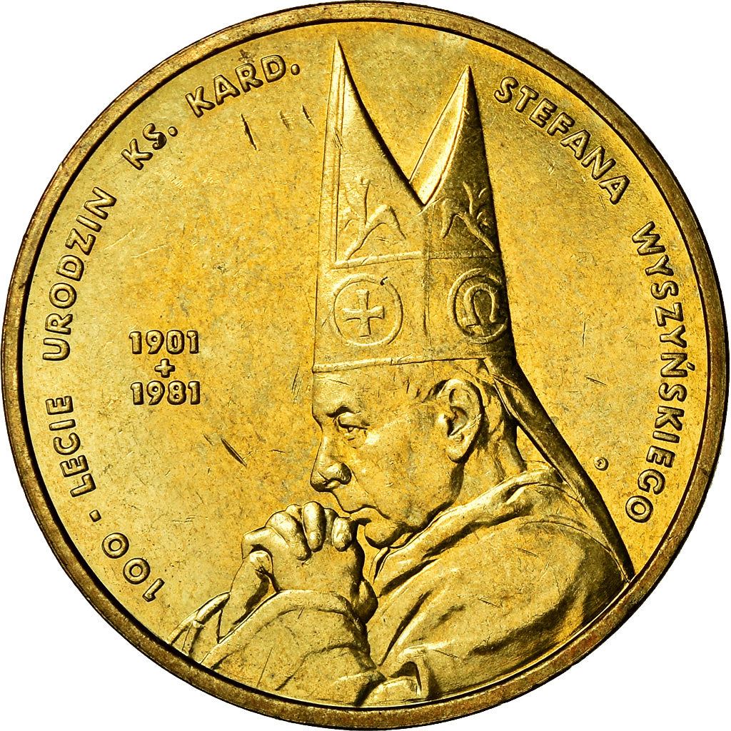 Poland | 2 Zlotys Coin | Cardinal Stefan Wyszyński | Y:418 | 2001