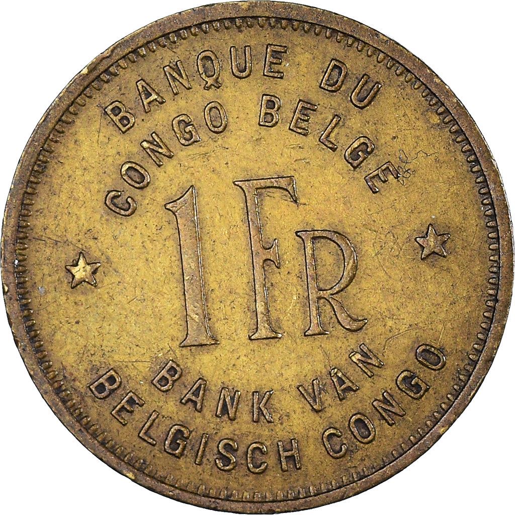 Belgian Congo | 1 Franc Coin | Elephant | Km:26 | 1944 - 1949