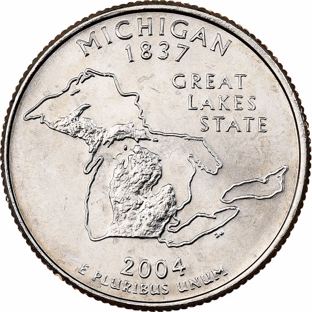 United States | 1/4 Dollar Coin | Michigan | Km:355 | 2004
