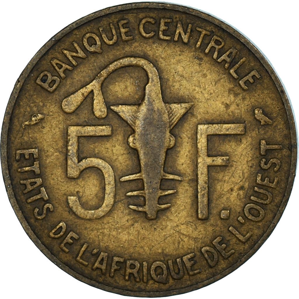 Western African States | 5 Francs Cfa Coin | Emblem of Central Bank | Gazelle | Km:2 | 1960