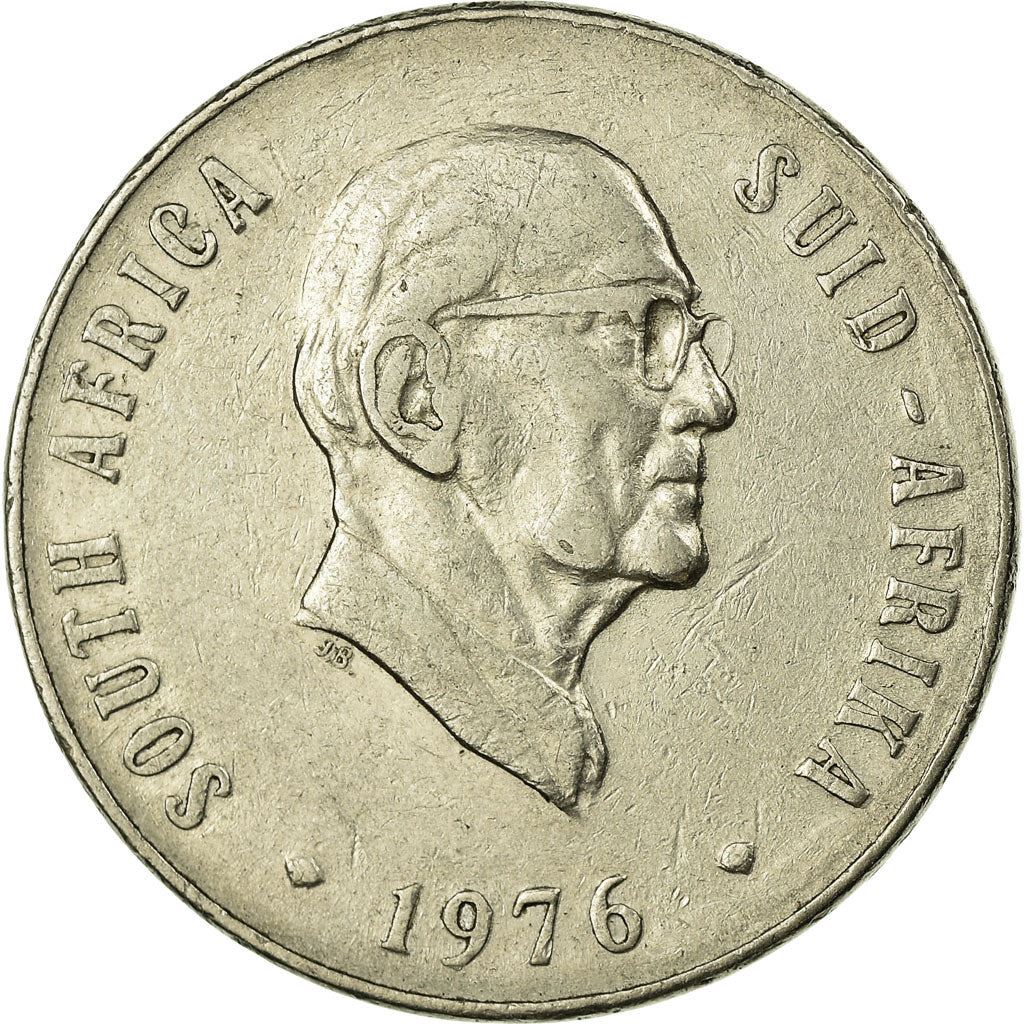South Africa 50 Cents Coin | Jacobus J. Fouche | KM96 | 1976