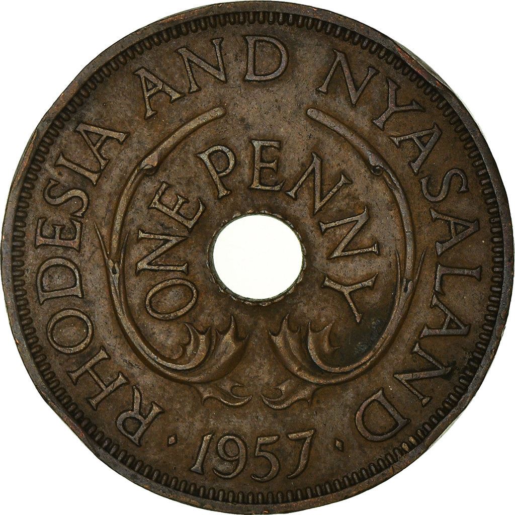 Rhodesia and Nyasaland | 1 Penny Coin | Elephants | Km:2 | 1955 - 1963