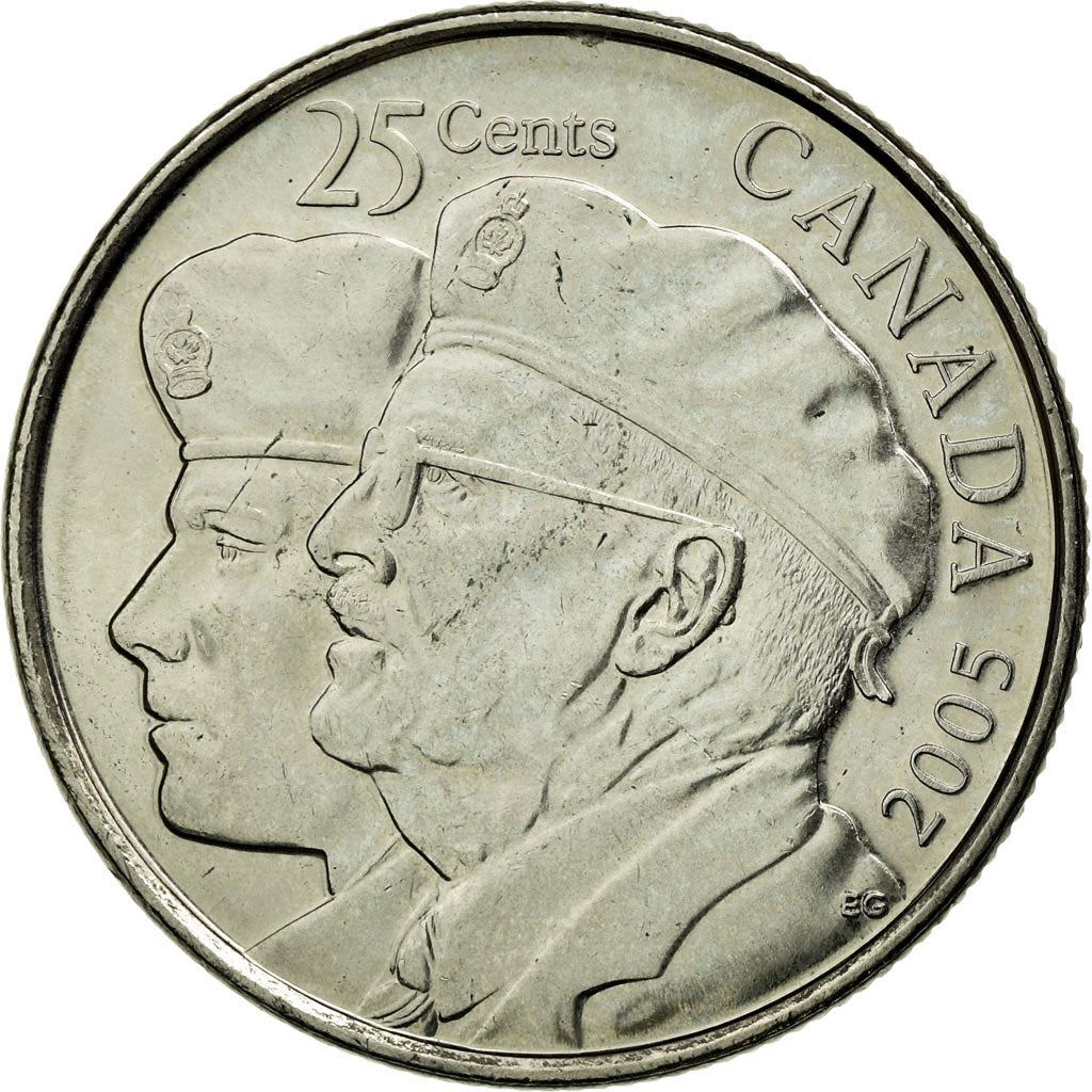 Canada | 25 Cents Coin | Year of the Veteran | Nickel plated steel | KM:535 | 2005