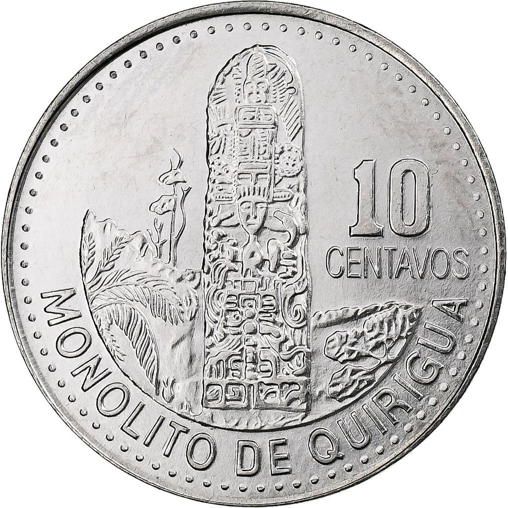 Guatemala | 10 Centavos Coin | Mayan Pillar | Km:277.6A | 2009 - 2022