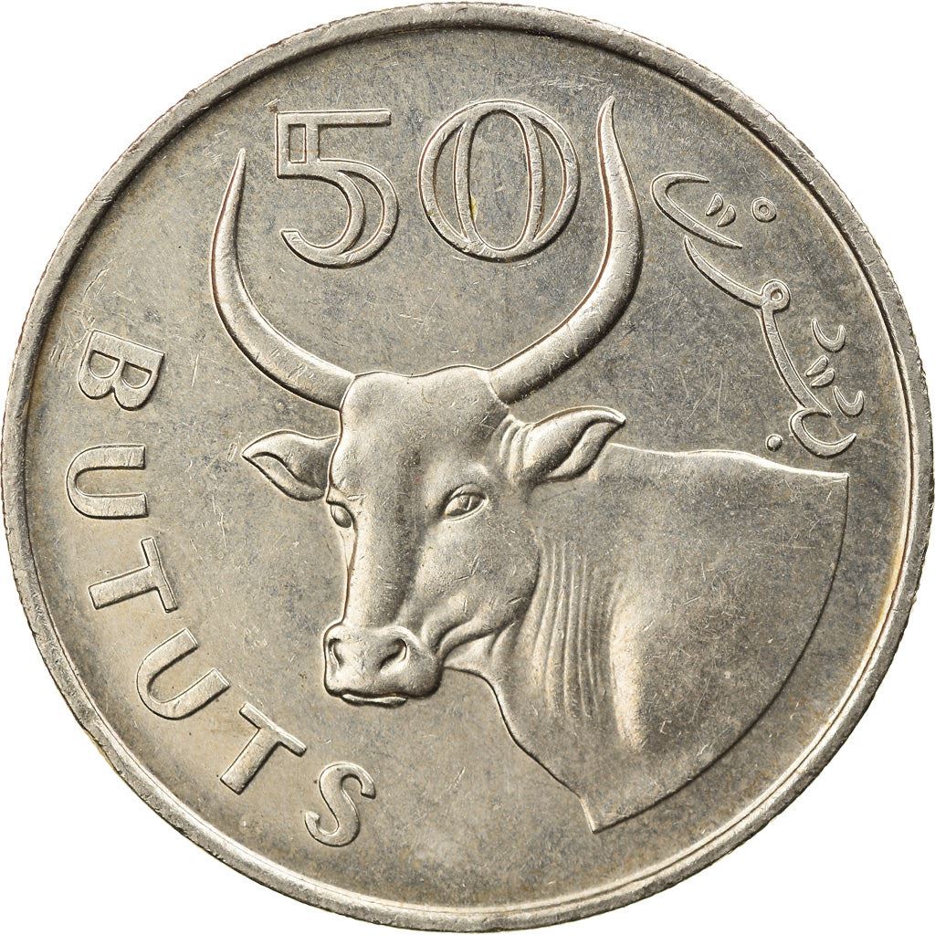 The Gambia | 50 Bututs Coin | African ox | Km:12 | 1971