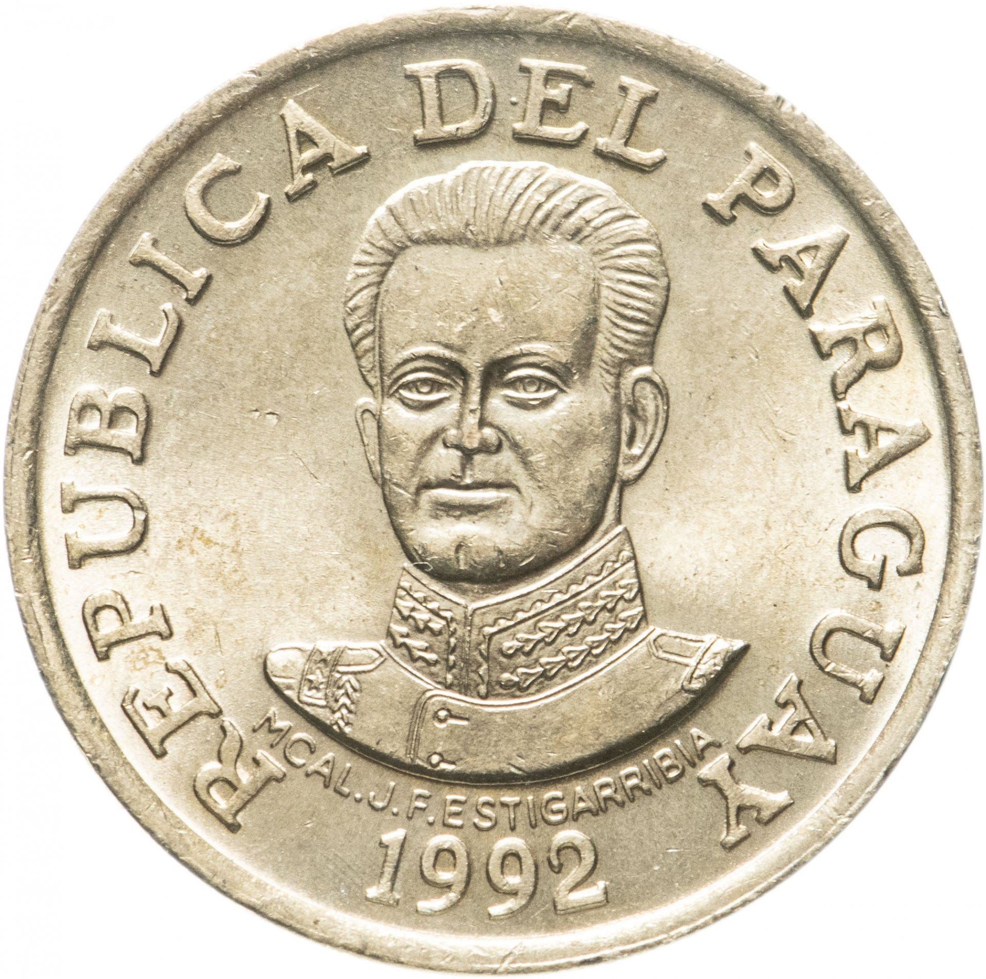 Paraguay | 50 Guaranies Coin | José Félix Estigarribia | KM:191 | 1992