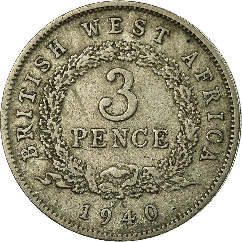 British West Africa | 3 Pence Coin | George VI | Wreath | Km:21 | 1938 - 1947