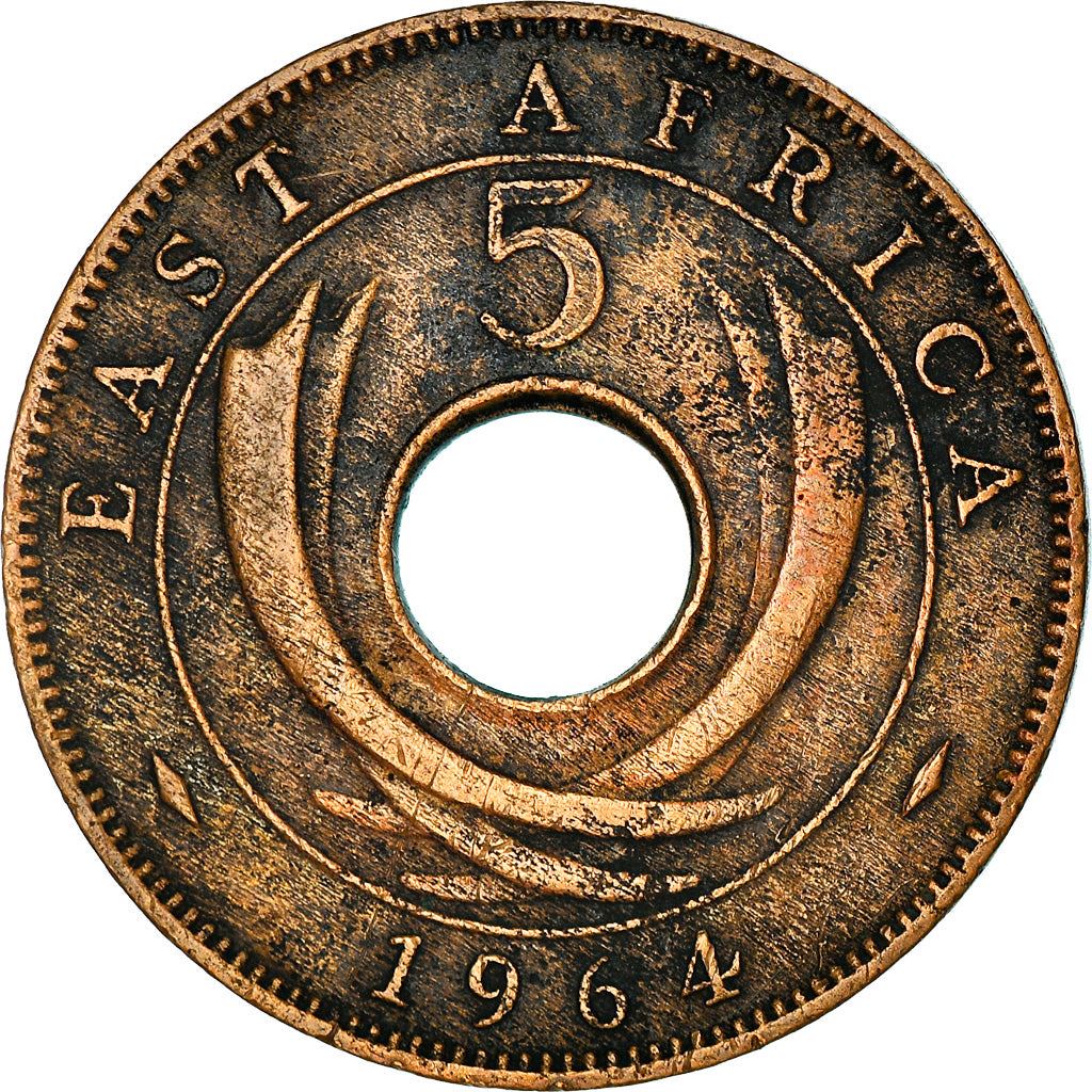East Africa | 5 Cents Coin | Tusks | Fleurs | Km:39 | 1964
