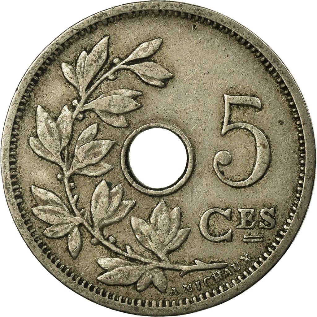 Belgian Coin 5 Centimes - Léopold II Belgique | Olive | Star | KM54 | 1904 - 1907