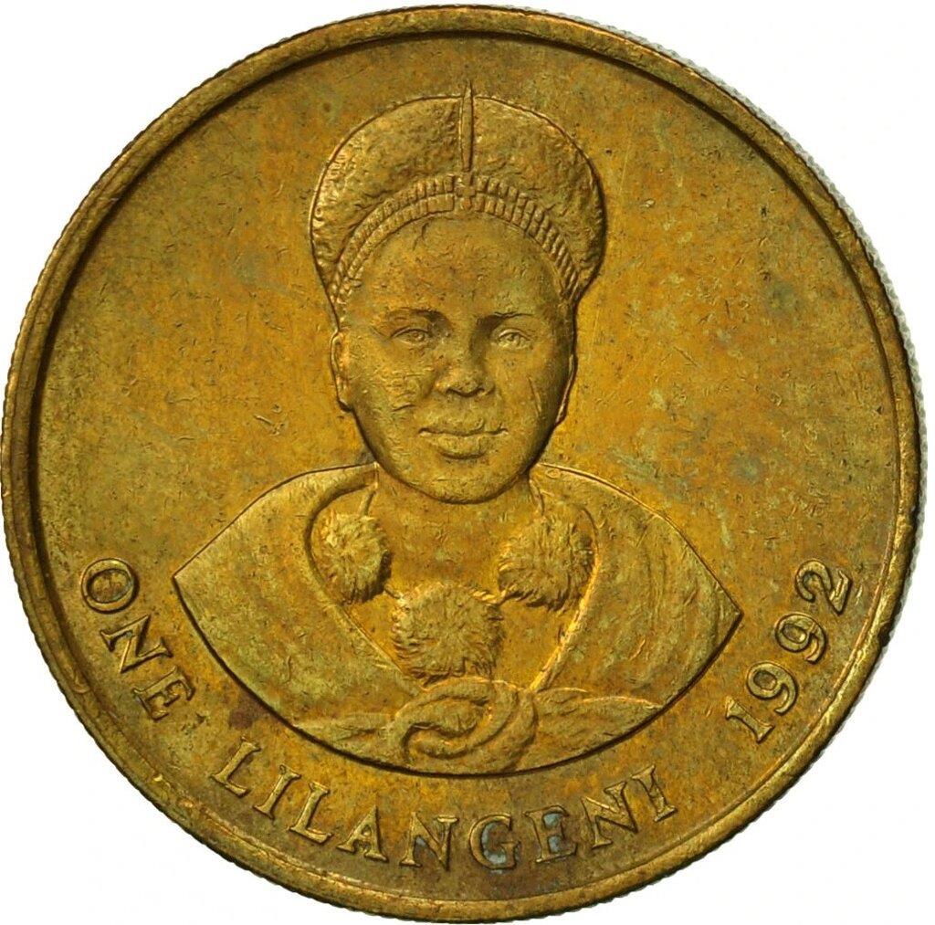 Svazilando Karalystė | 1 Lilangeni moneta | Karalius Msvati III | Karalienė Dzeliwe | KM:44.2 | 1992