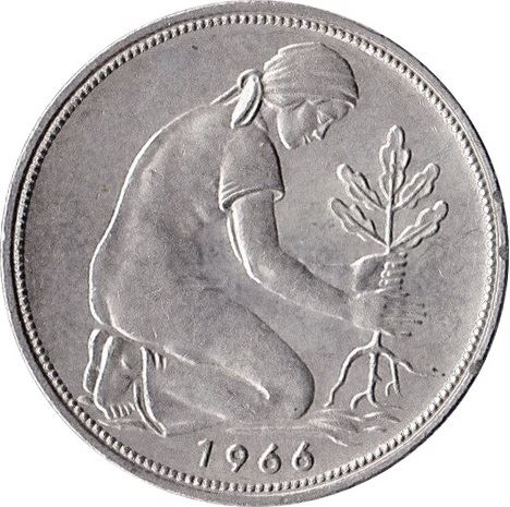 Germany 50 Pfennig Coin | Oak Planting | KM109 | 1950 - 2001