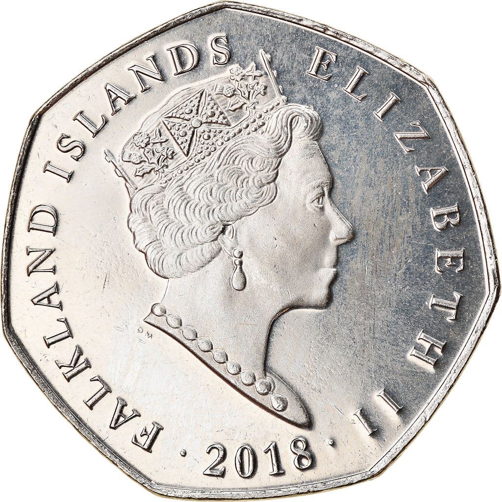 Falkland Islands | 50 Pence Coin | Gentoo Penguin | Km:194.1 | 2018 - 2021