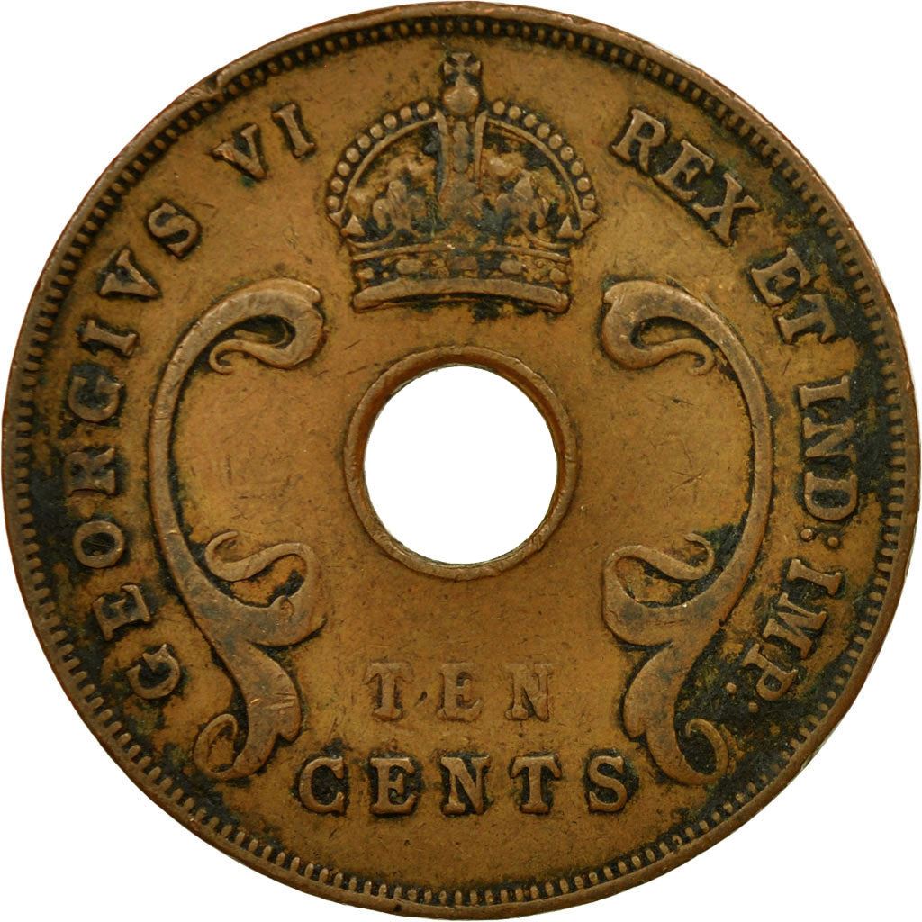 East Africa | 10 Cents Coin | Crown | Tusks | Km:26 | 1937 - 1945