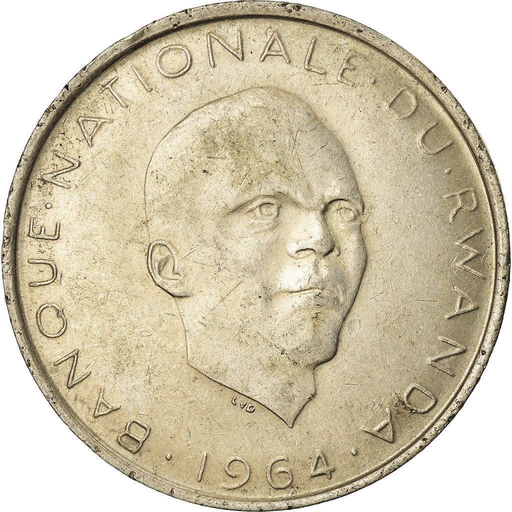 Rwanda | 10 Francs Coin | Grégoire Kayibanda | Km:7 | 1964