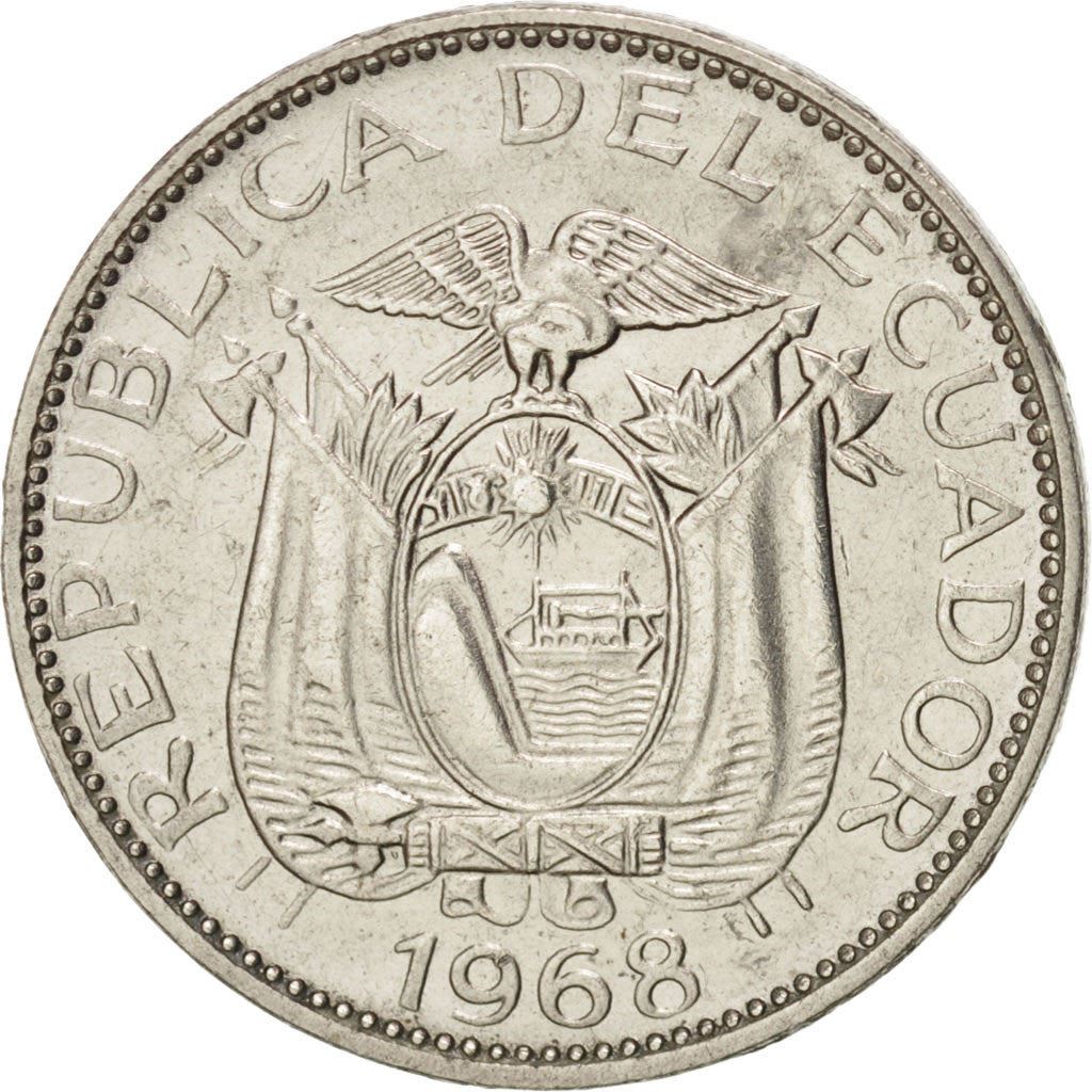 Ecuador | 10 Centavos | Nickel clad steel | Coat of Arms | KM:76c | 1964-1972