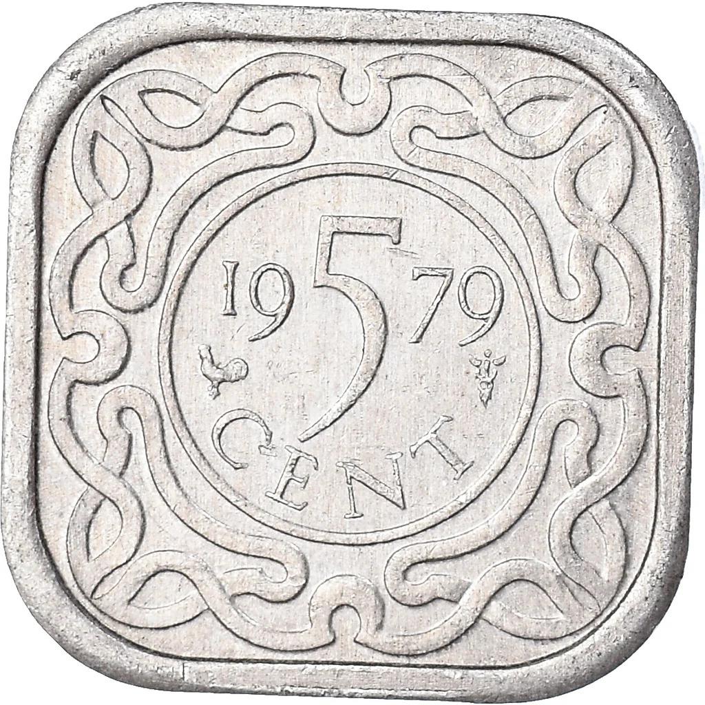 Suriname | 5 Cents Coin | Natives | KM:12.1a | 1976 - 1986