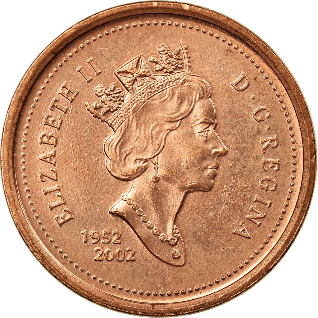 Canada | 1 Cent Coin | Copper plated zinc | Golden Jubilee | KM:445 | 2002